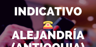 Indicativo Alejandria Antioquia