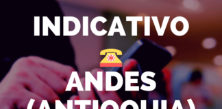 Indicativo Andes Antioquia