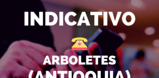 Indicativo Arboletes Antioquia